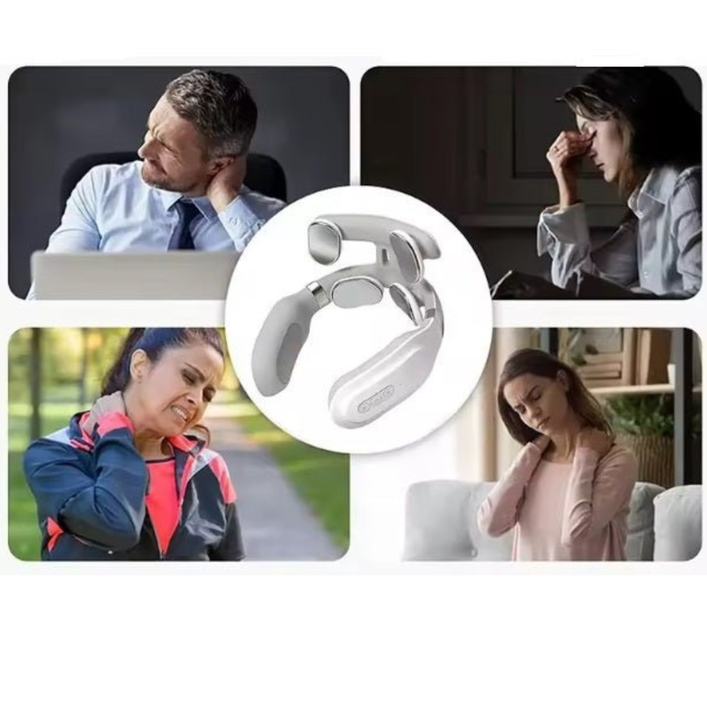 Flexoracare I Smart 6-huvud massager för nacke och axlar – Trådlös värmepulsbehandlingsenhet