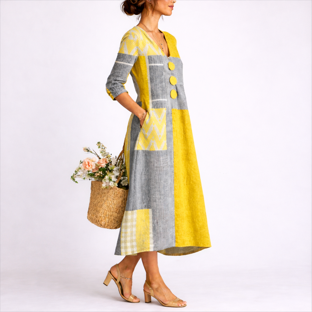 Linneklänning | Midiklänning med Omlottdesign för Eleganta Sommarlooks 1