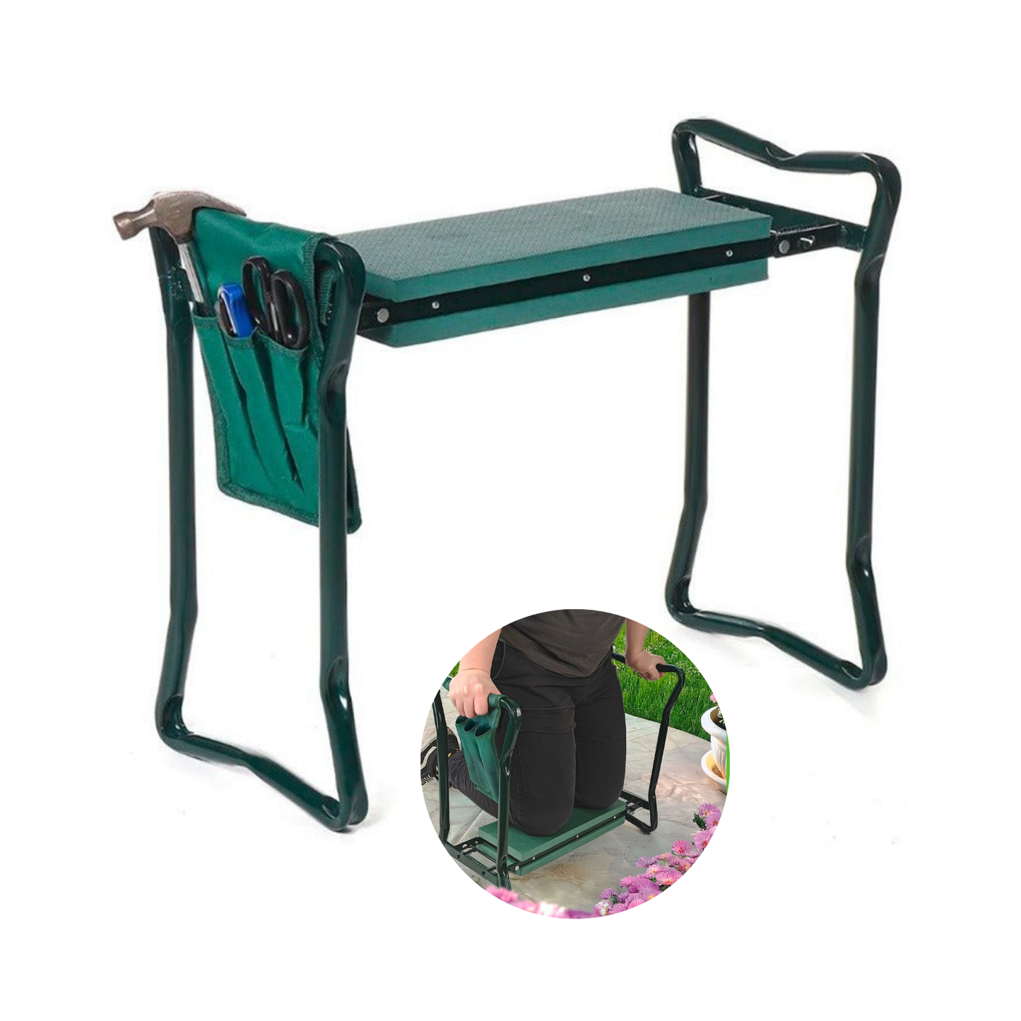 Trädgårdspall med knäskydd - Hopfällbar