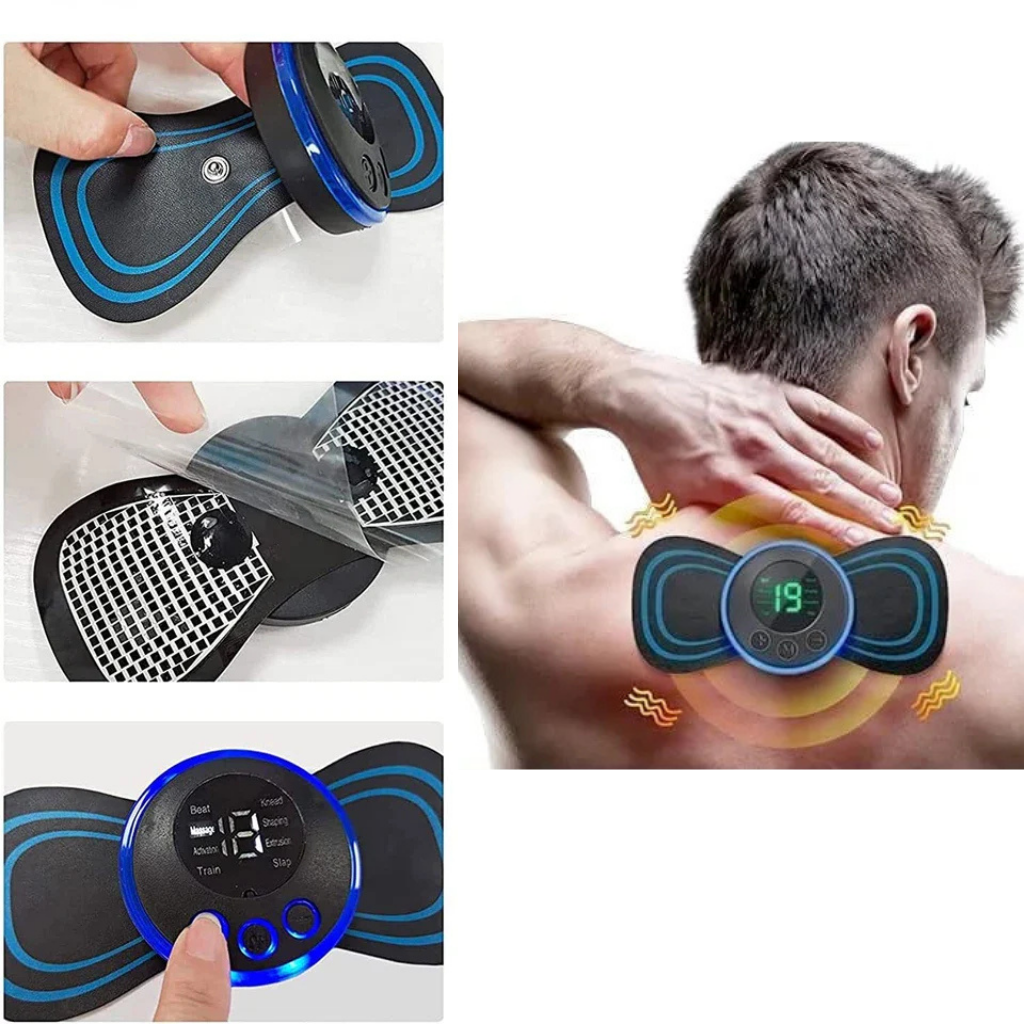 FlexoraCare I Trådlös TENS-apparat – smärtlindring med 8 lägen och 19 intensitetsnivåer