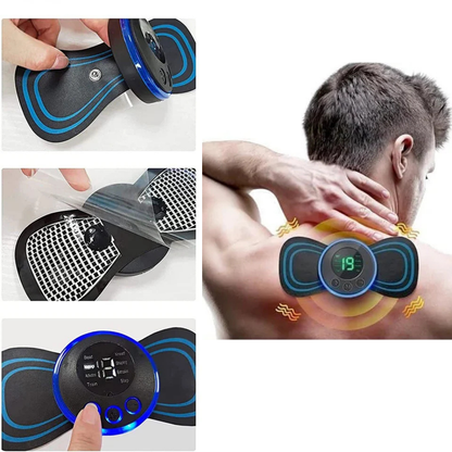 FlexoraCare I Trådlös TENS-apparat – smärtlindring med 8 lägen och 19 intensitetsnivåer