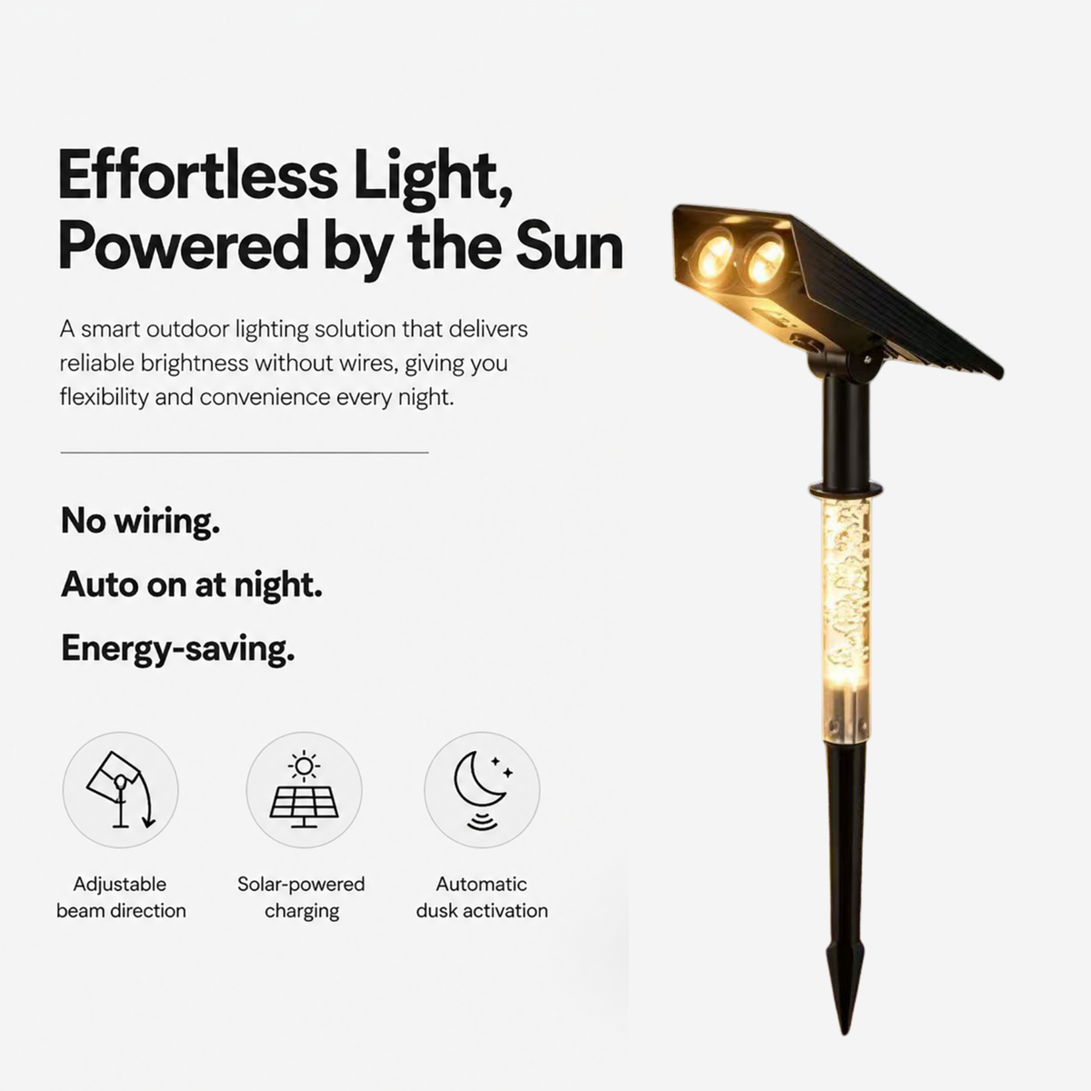FlexSol | Solar-Powered Outdoor Spotlight | Adjustable Lighting for the Garden