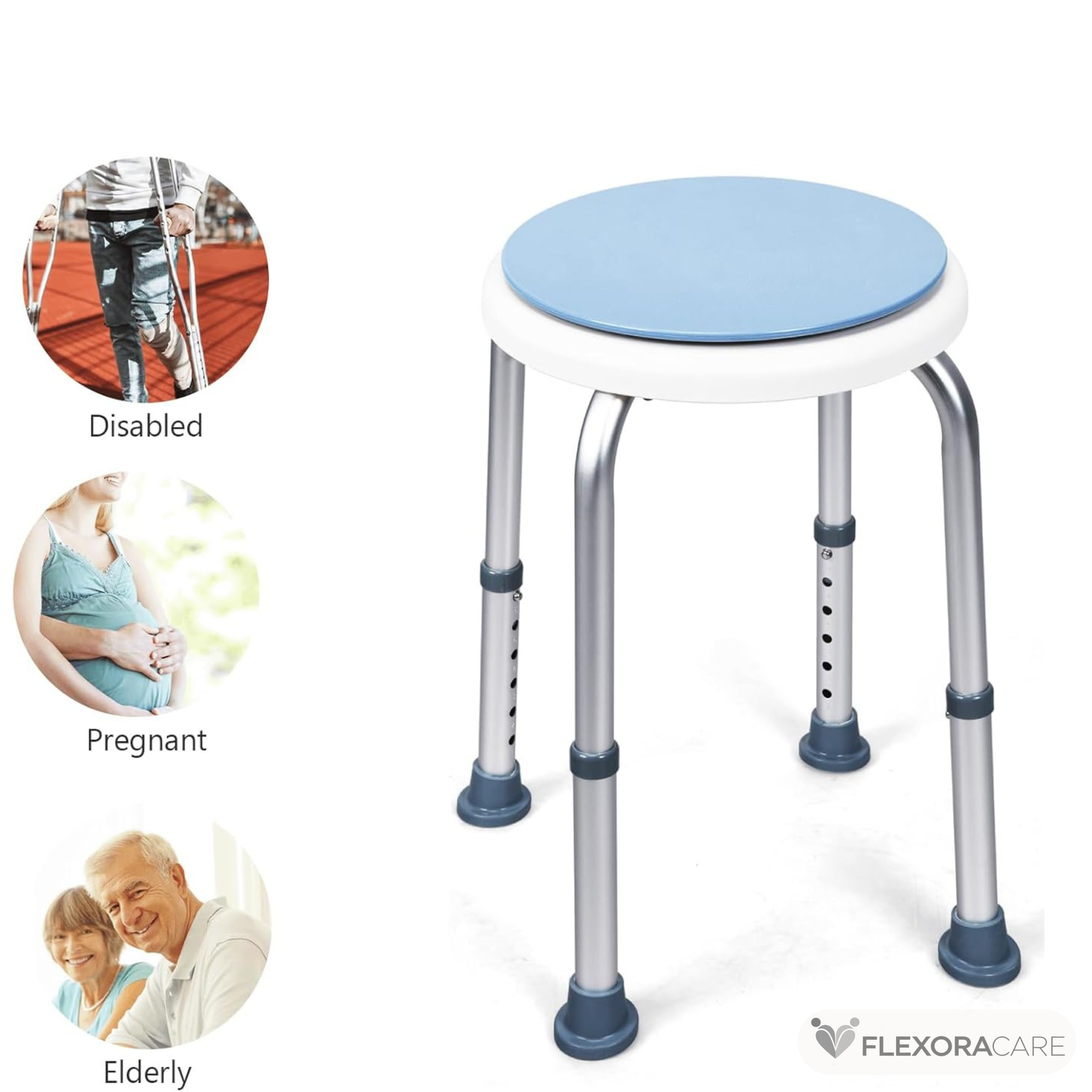 Höjdjusterbar rund badpall