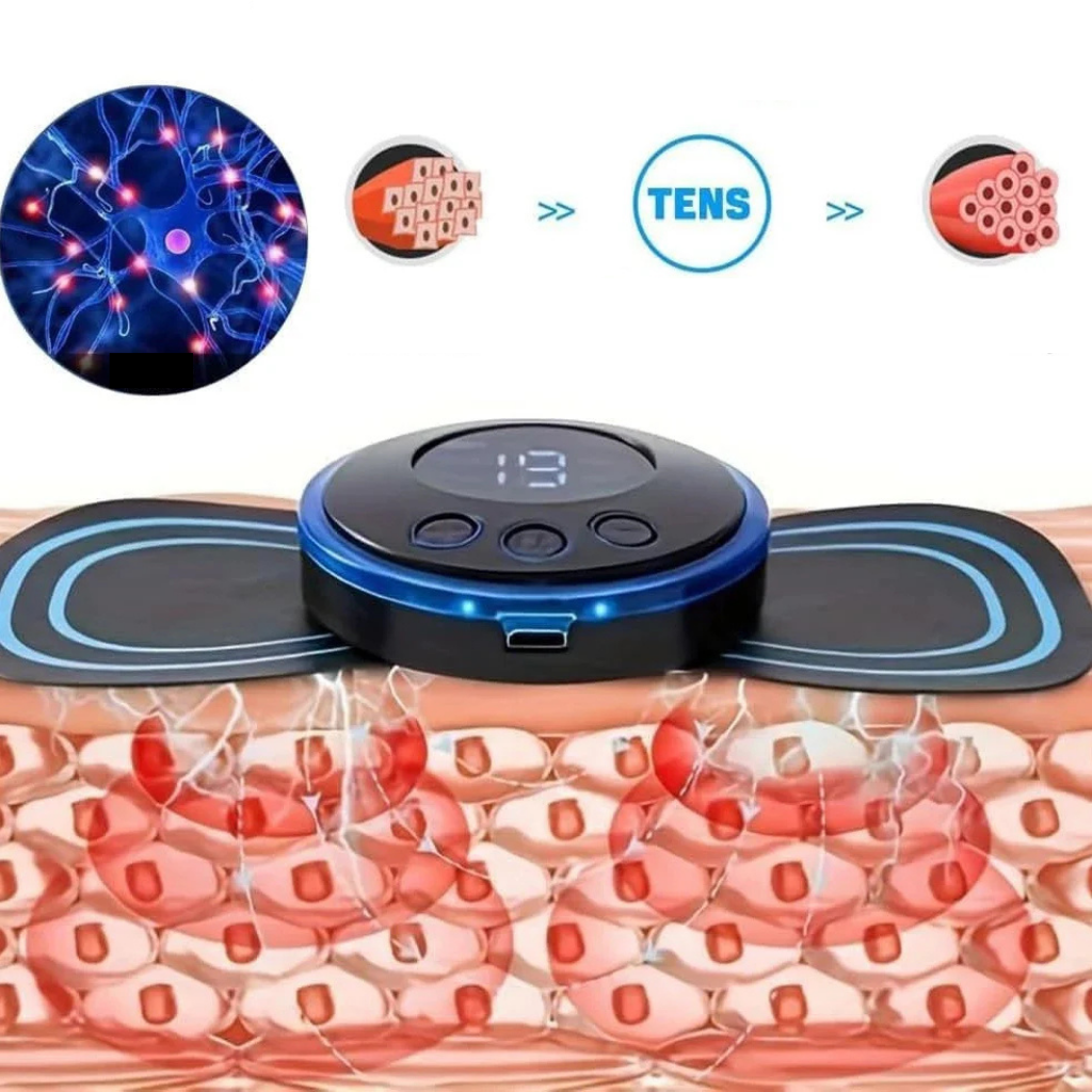 FlexoraCare I Trådlös TENS-apparat – smärtlindring med 8 lägen och 19 intensitetsnivåer