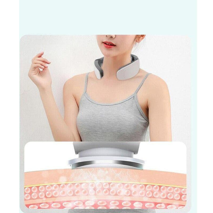 Flexoracare I Smart 6-huvud massager för nacke och axlar – Trådlös värmepulsbehandlingsenhet