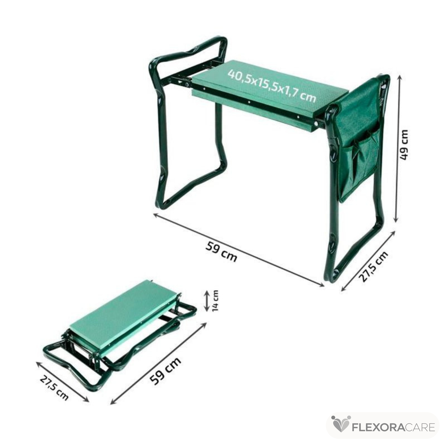 Trädgårdspall med knäskydd - Hopfällbar