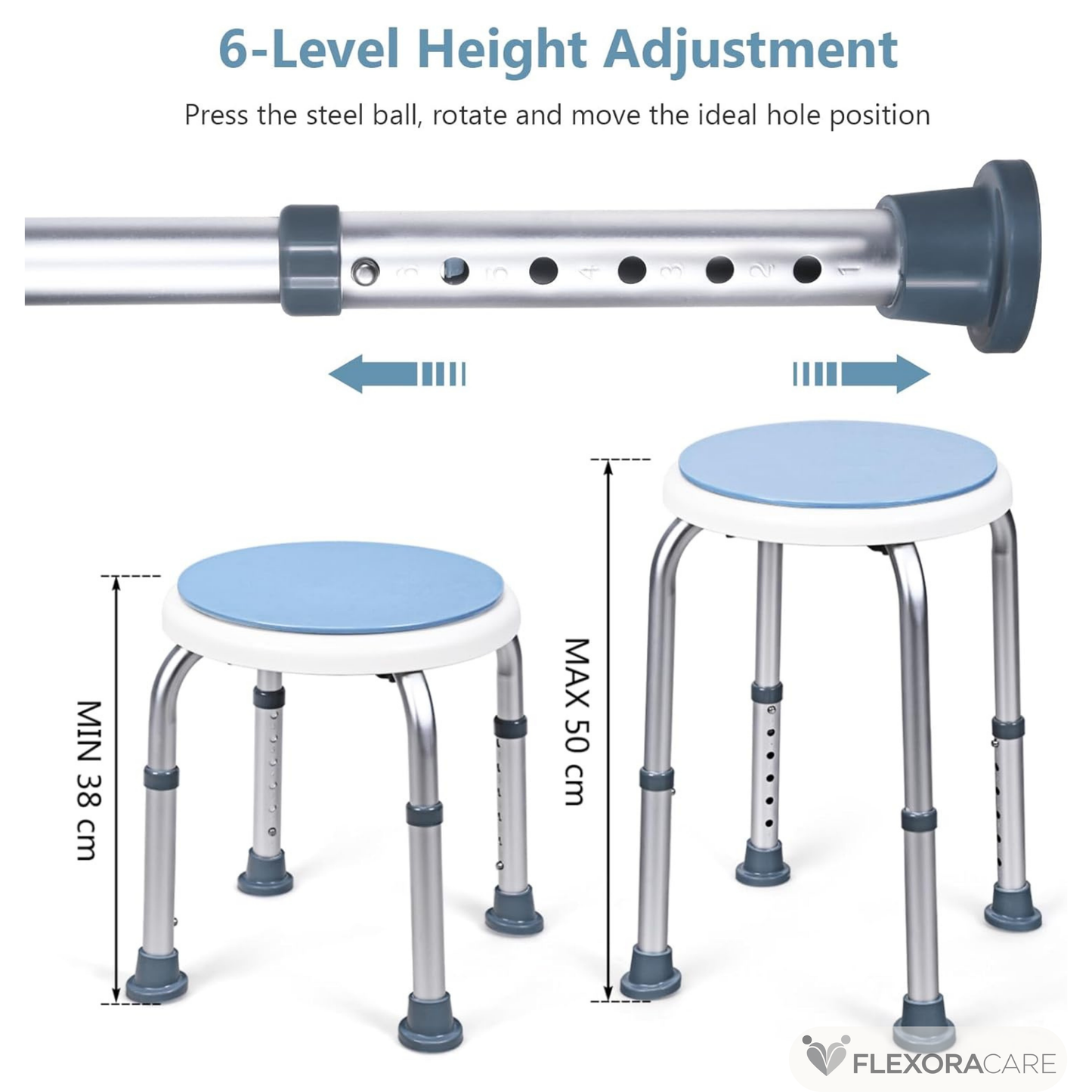 Höjdjusterbar rund badpall