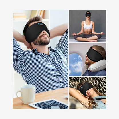 FlexoraCare I Sovmask | Bluetooth Kylande Design med Mörkerblockerande Funktion I För Djup och Avslappnande Sömn