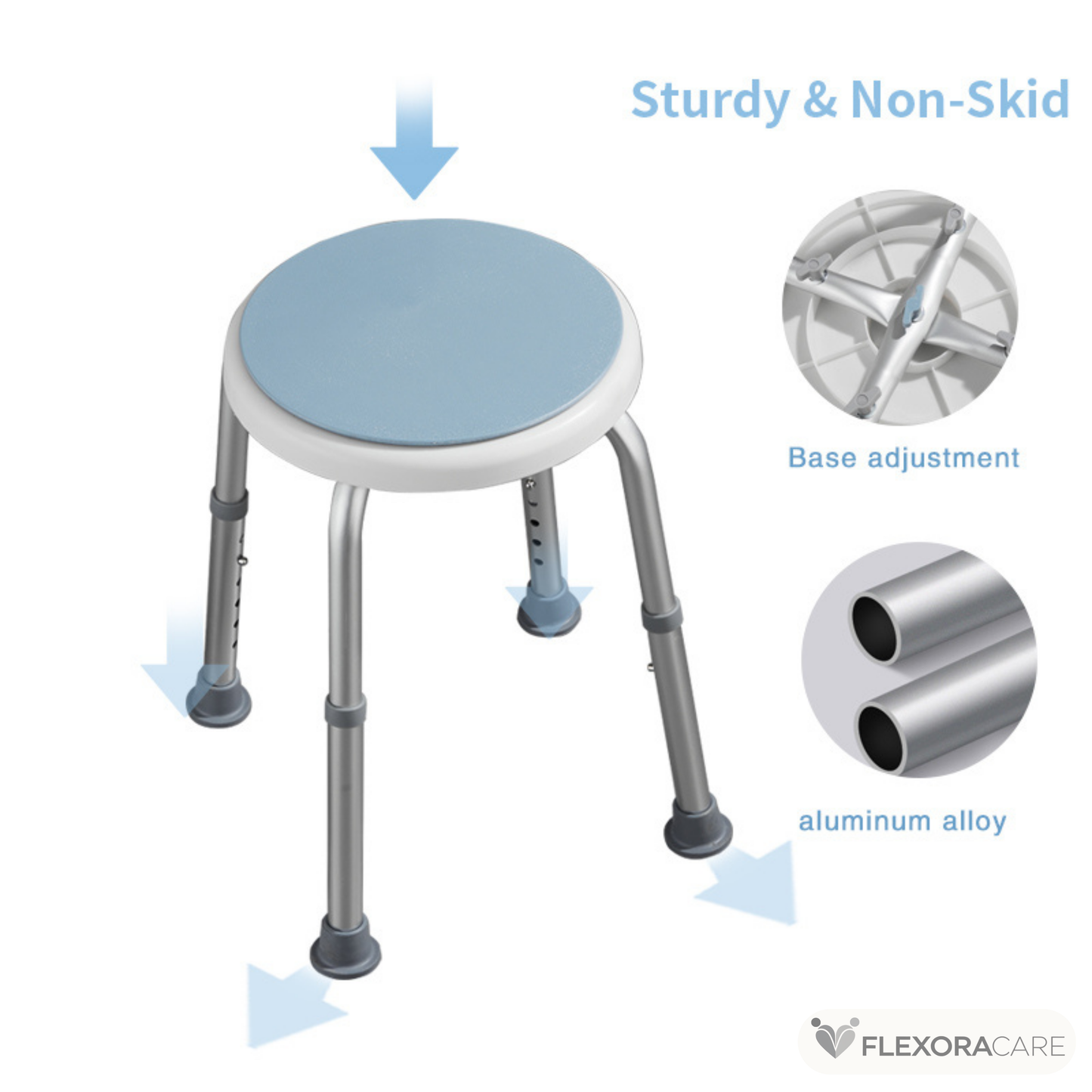 Höjdjusterbar rund badpall