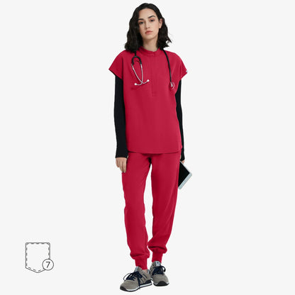 Avant Scrub Set | Oversized Scrub Top & Slim Fit Pants with Adjustable Waist | Comfortable Design for Healthcare Professionals 11