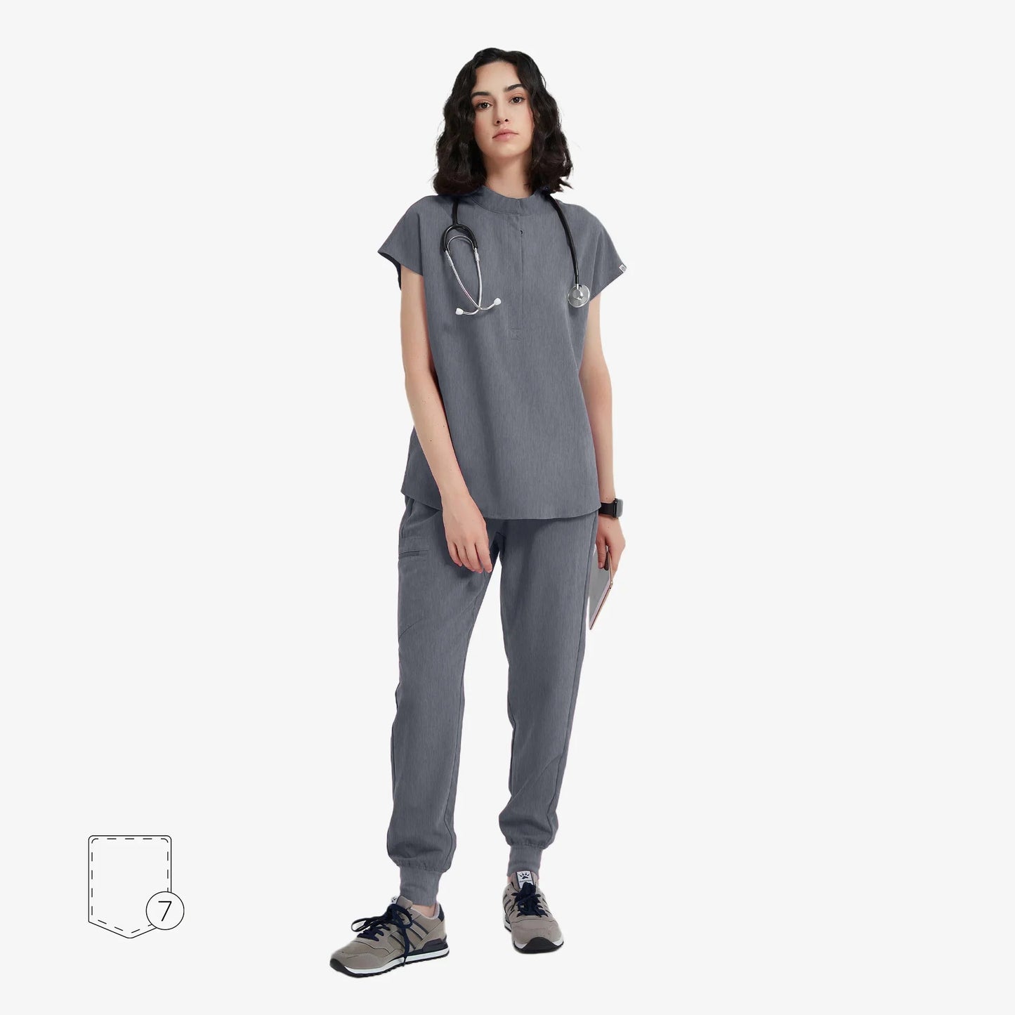 Avant Scrub Set | Oversized Scrub Top & Slim Fit Pants with Adjustable Waist | Comfortable Design for Healthcare Professionals 16