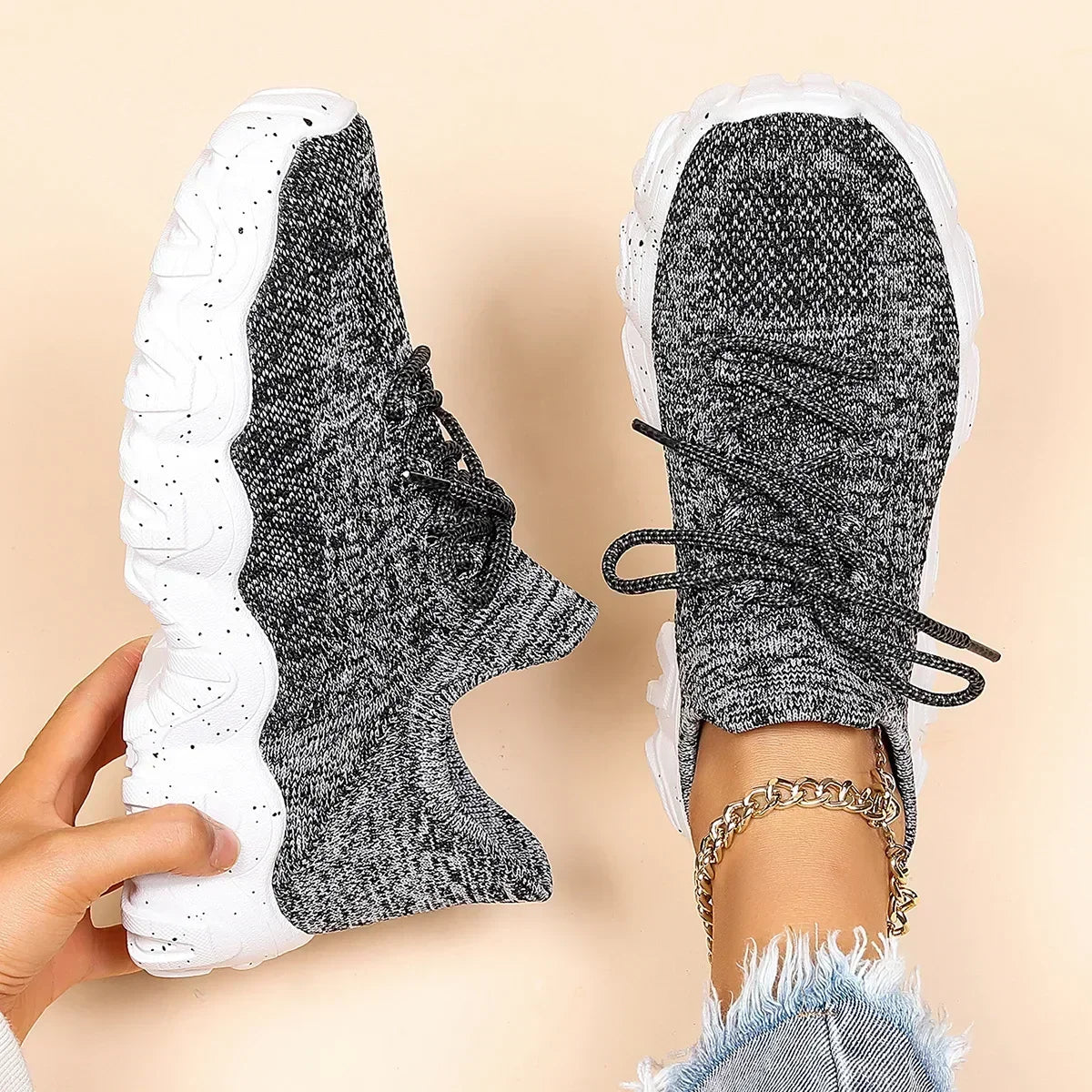 Bekväma Sneakers för Kvinnor | Andningsbara Slip-on Loafers med Halkfri Sula | Lätta och Mjuka för Aktivitet 11