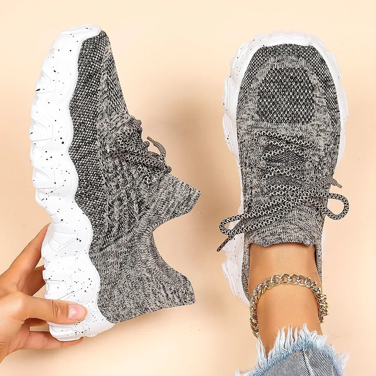 Bekväma Sneakers för Kvinnor | Andningsbara Slip-on Loafers med Halkfri Sula | Lätta och Mjuka för Aktivitet 9