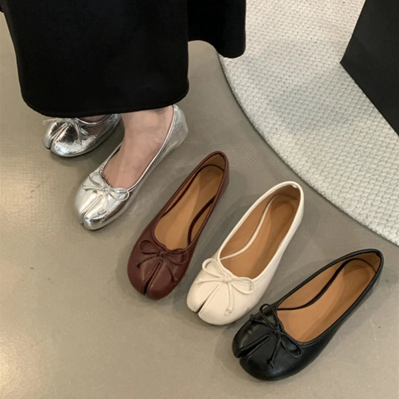 Elegant Dam Loafers | Mjuka Slip-On Ballerinaskor med Tabi Design | Stiliga Skor för Avslappnad Användning 0