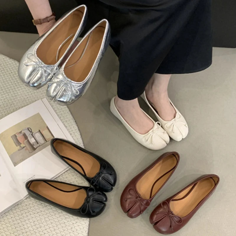 Elegant Dam Loafers | Mjuka Slip-On Ballerinaskor med Tabi Design | Stiliga Skor för Avslappnad Användning 1