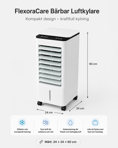 FlexCool Pro – Bärbar Luftkylare | 3-i-1 Kylning, Luftfuktning & Rening | Utan Installation