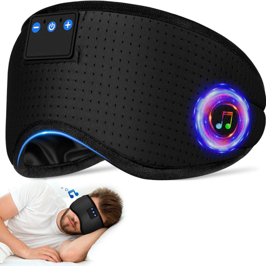 FlexoraCare I Sovmask | Bluetooth Kylande Design med Mörkerblockerande Funktion I För Djup och Avslappnande Sömn