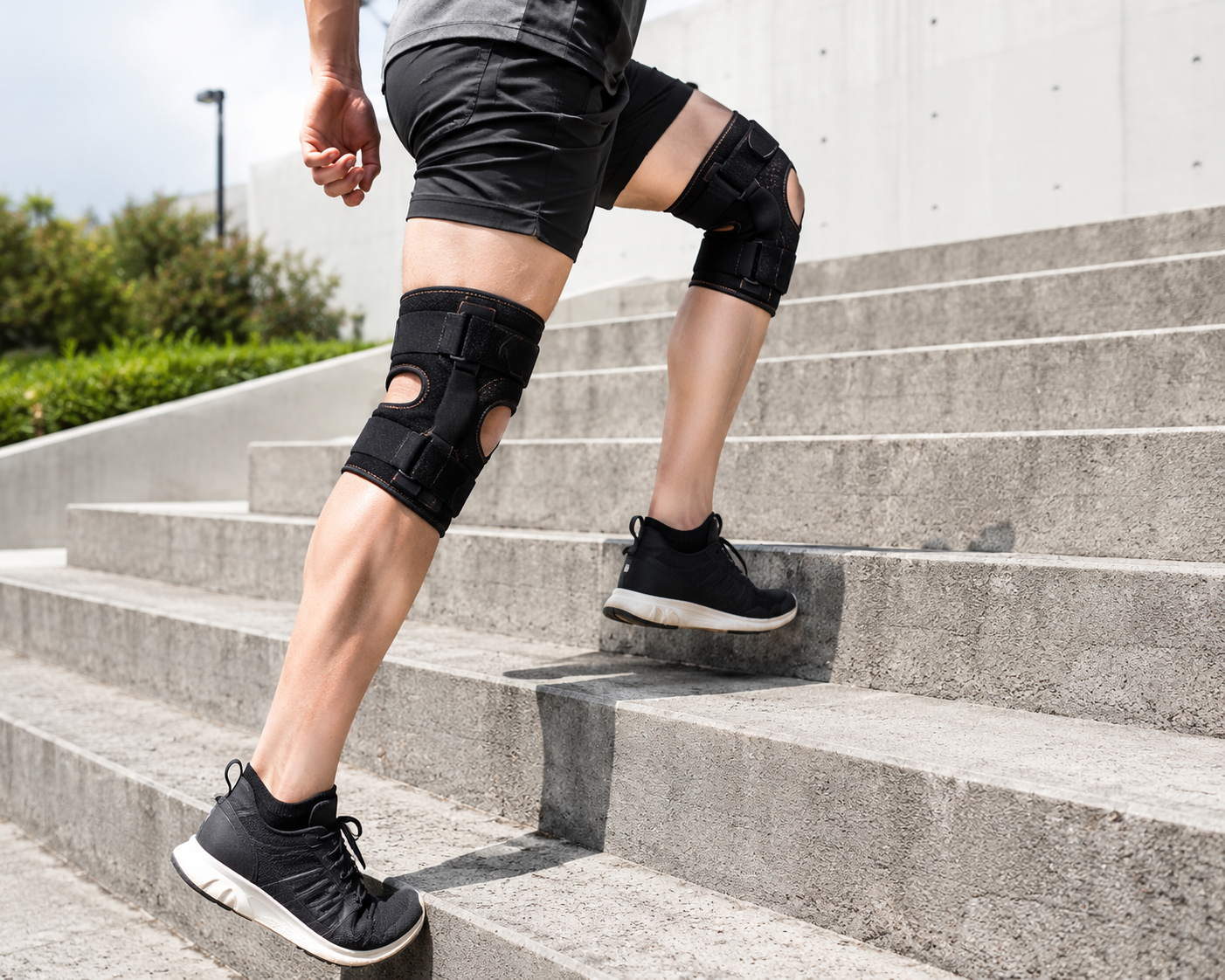 FlexoraCare I Knäskydd Löping | Dubbelledade Skenor med Hyper-Ex-System I Optimal Stabilitet för Återhämtning