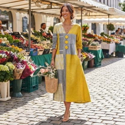Linneklänning | Midiklänning med Omlottdesign för Eleganta Sommarlooks
