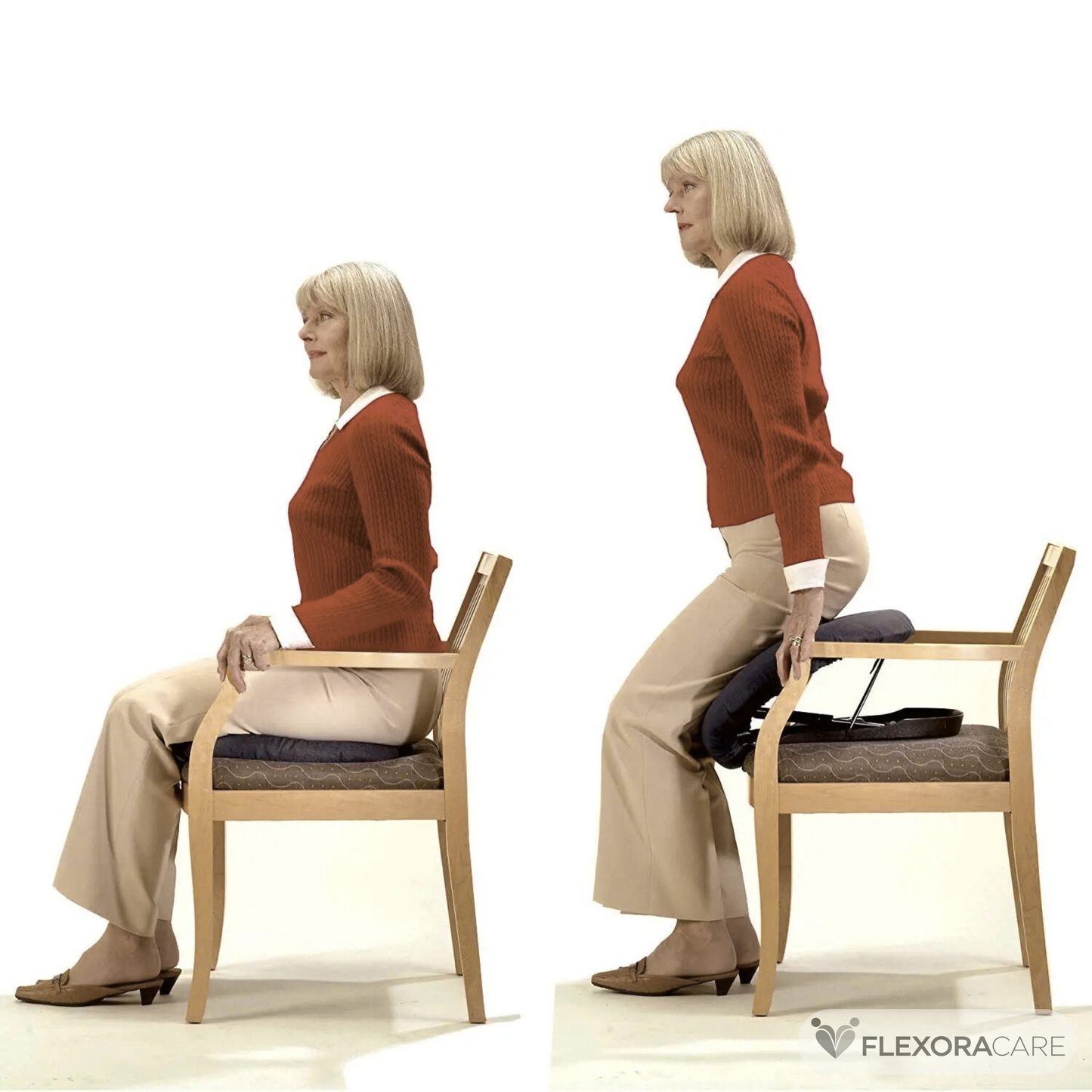 Folded portable lift-assist seat with carry handle for easy transport