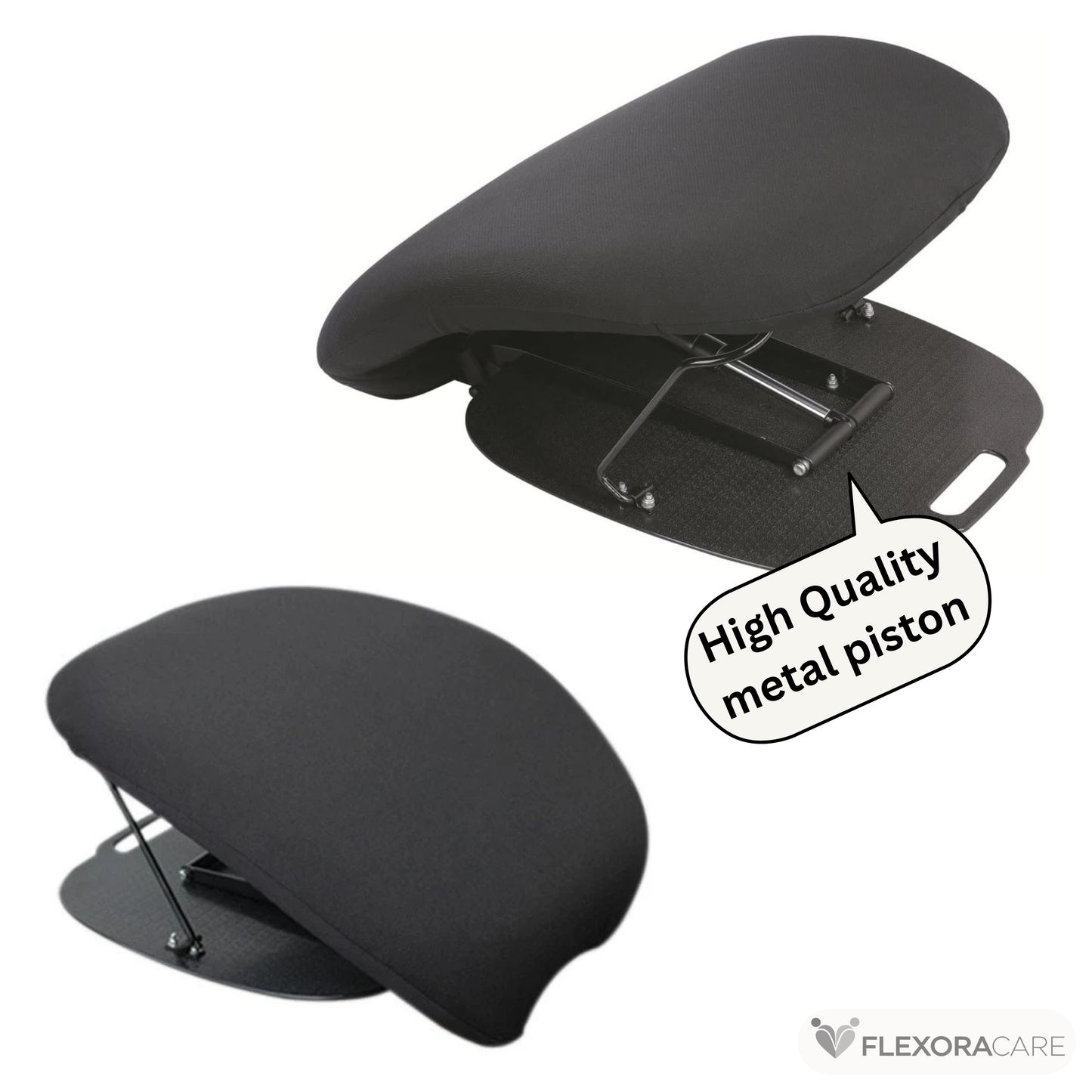 Lift-assist seat in use, showing gentle upward lifting motion to support standing