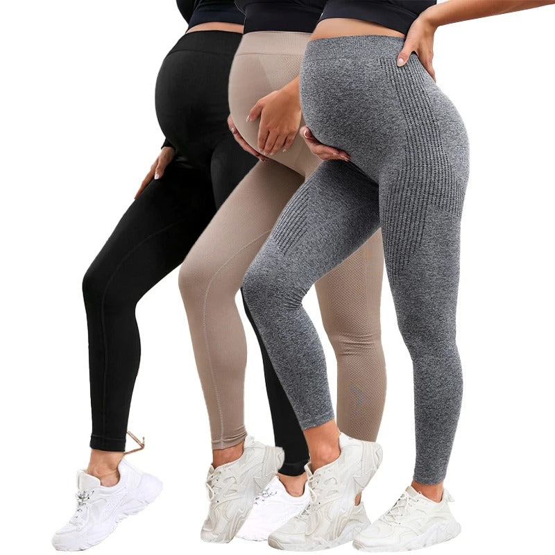 Gravidleggings | Högmidjade Leggings i Stretchigt Material för Optimal Komfort under Graviditet 1