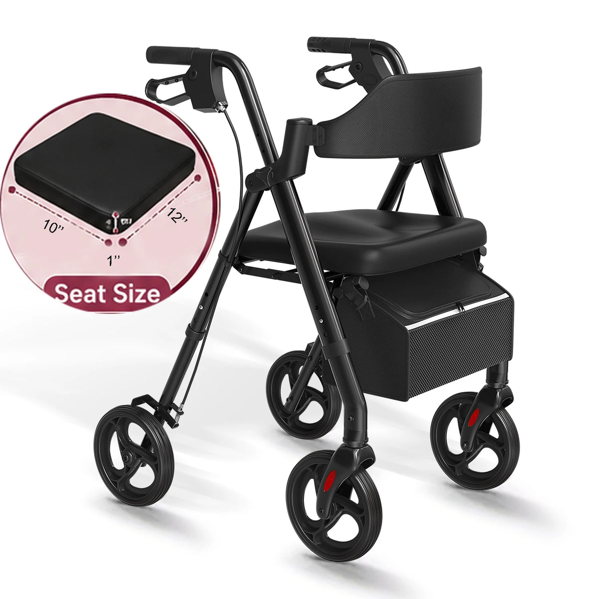 Hopfällbar Rollator Utomhusbruk med Stora Hjul för Ökad Stabilitet 5