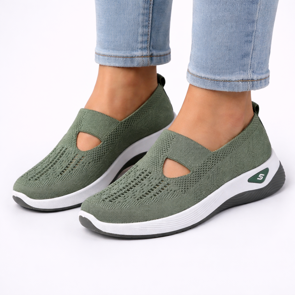 Kvinnors Ortopediska Slip-On Skor med Andningsbar Ovandel | Komfortabel Design för Daglig Användning 0