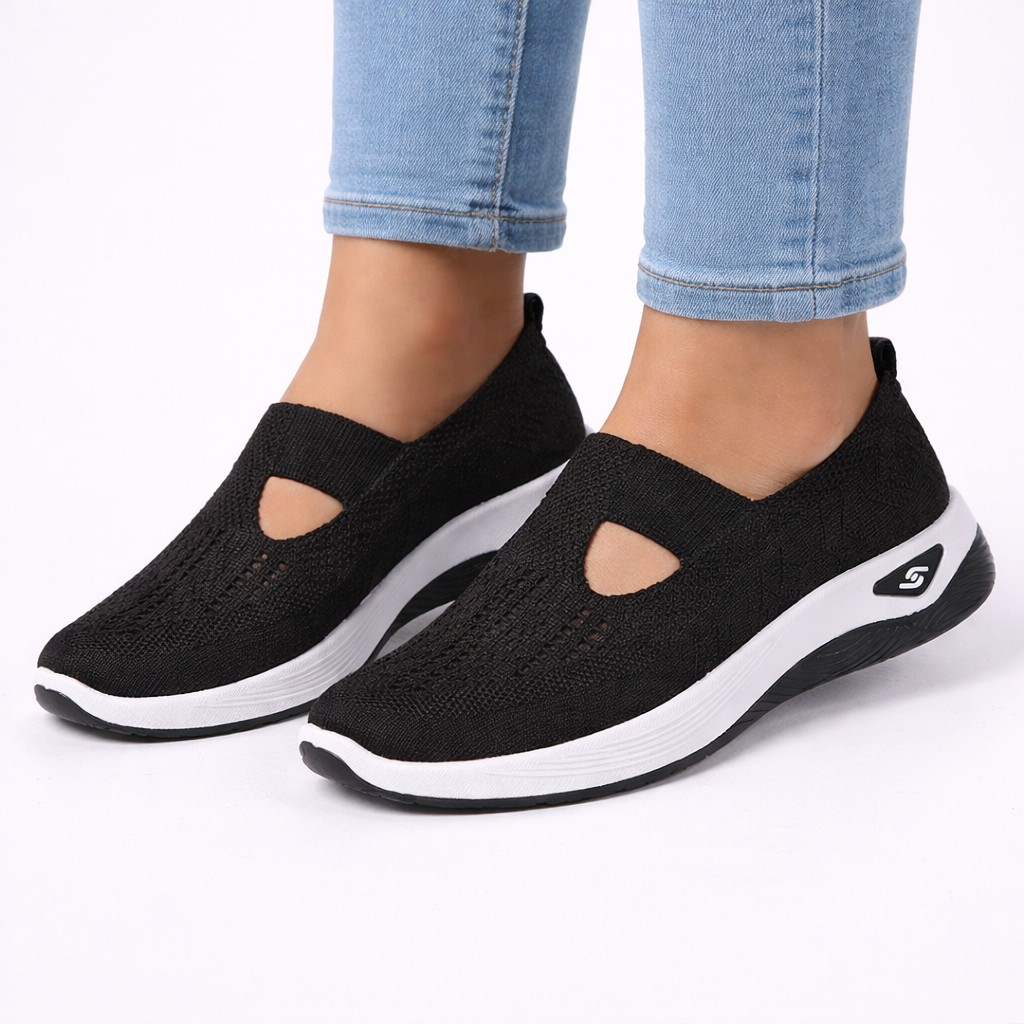 Kvinnors Ortopediska Slip-On Skor med Andningsbar Ovandel | Komfortabel Design för Daglig Användning 2