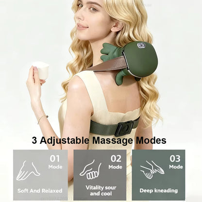Nackmassageapparat med Värme och Justerbar Intensitet | Bärbar Massagelösning för Avkoppling och Smärtlindring 2