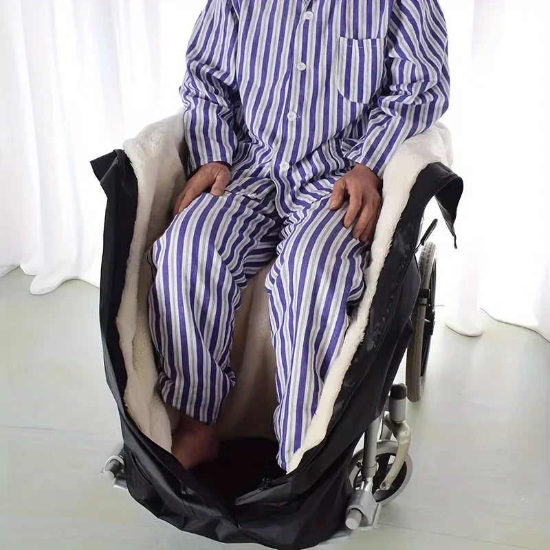 Premium Rullstolsfilt | Vattentät Dubbellager Lammull med Halv Wrap-design för Optimal Värme 0