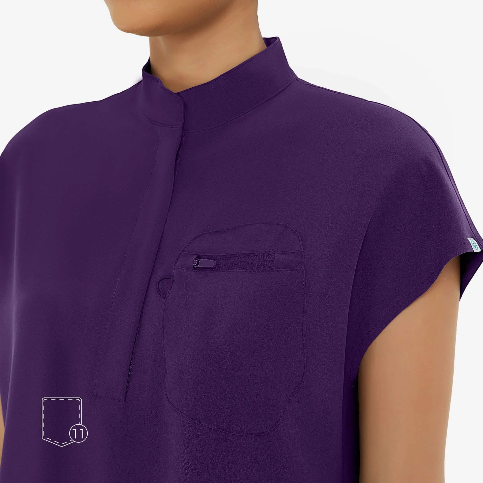 Raven | Arbetskläder Dam Oversized Scrub Set med Dold Dragkedja | Bekväm och Funktionell Arbetsklädsel för Vårdpersonal 2