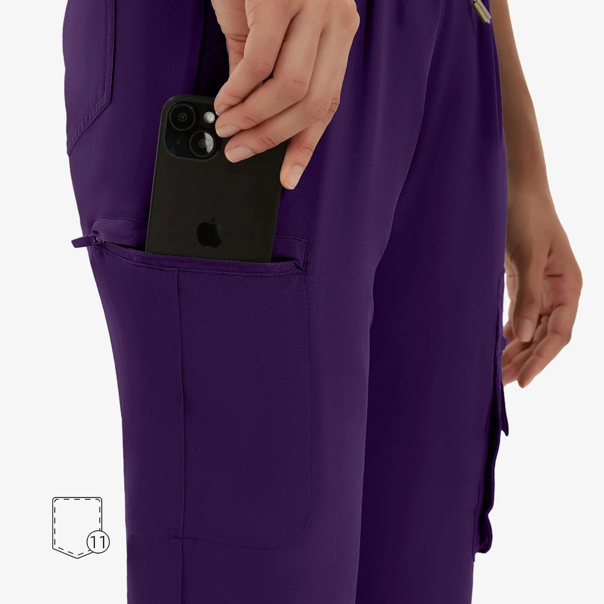 Raven | Arbetskläder Dam Oversized Scrub Set med Dold Dragkedja | Bekväm och Funktionell Arbetsklädsel för Vårdpersonal 5