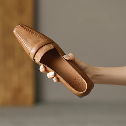 Retro Pumps | Spetsad Tå i Äkta Läder med Medelhäl | Eleganta Arbetsskor för Kontor 3