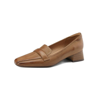 Retro Pumps | Spetsad Tå i Äkta Läder med Medelhäl | Eleganta Arbetsskor för Kontor 6