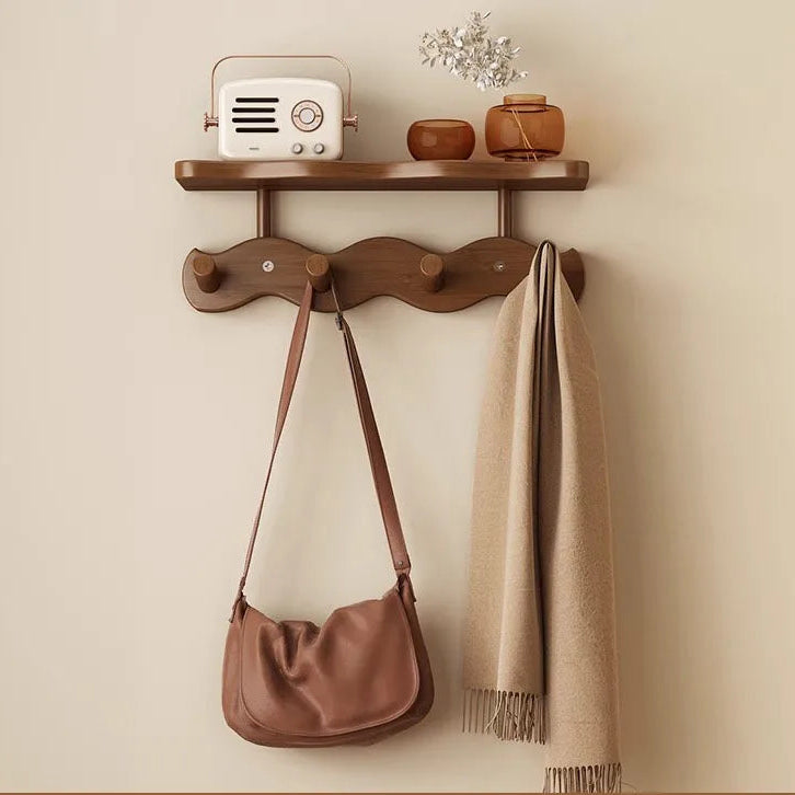 Ripple Bamboo | Väggställ för Entré med Minimalistisk Design och Extra Hylla | Praktisk Förvaring för Jackor och Nycklar 6