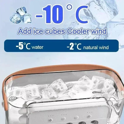 Portable 3-in-1 Air Cooler Humidifier Fan with 7-Color LED Light 600ml