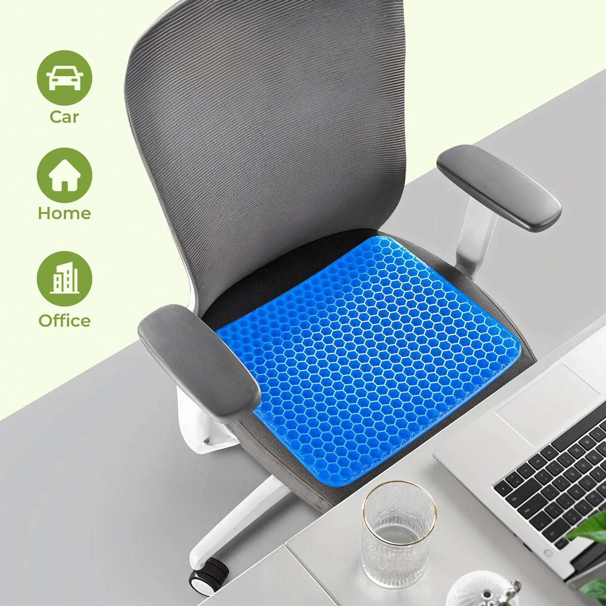 Sittdynor i Gel | Honeycomb Design för Optimal Komfort | Ergonomisk Sittdyna för Stolar 3