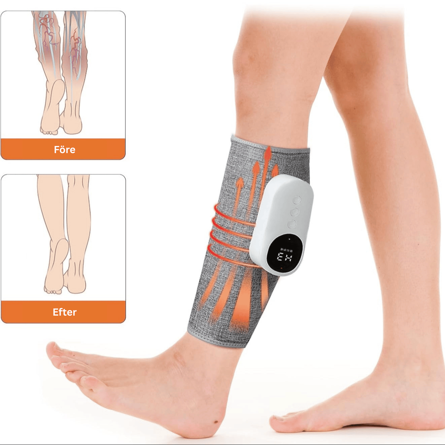FlexoraCare I Sladdlös ben- och vadmassager med värme- och luftkompressionsterapi I Justerbara lägen för muskelavlastning