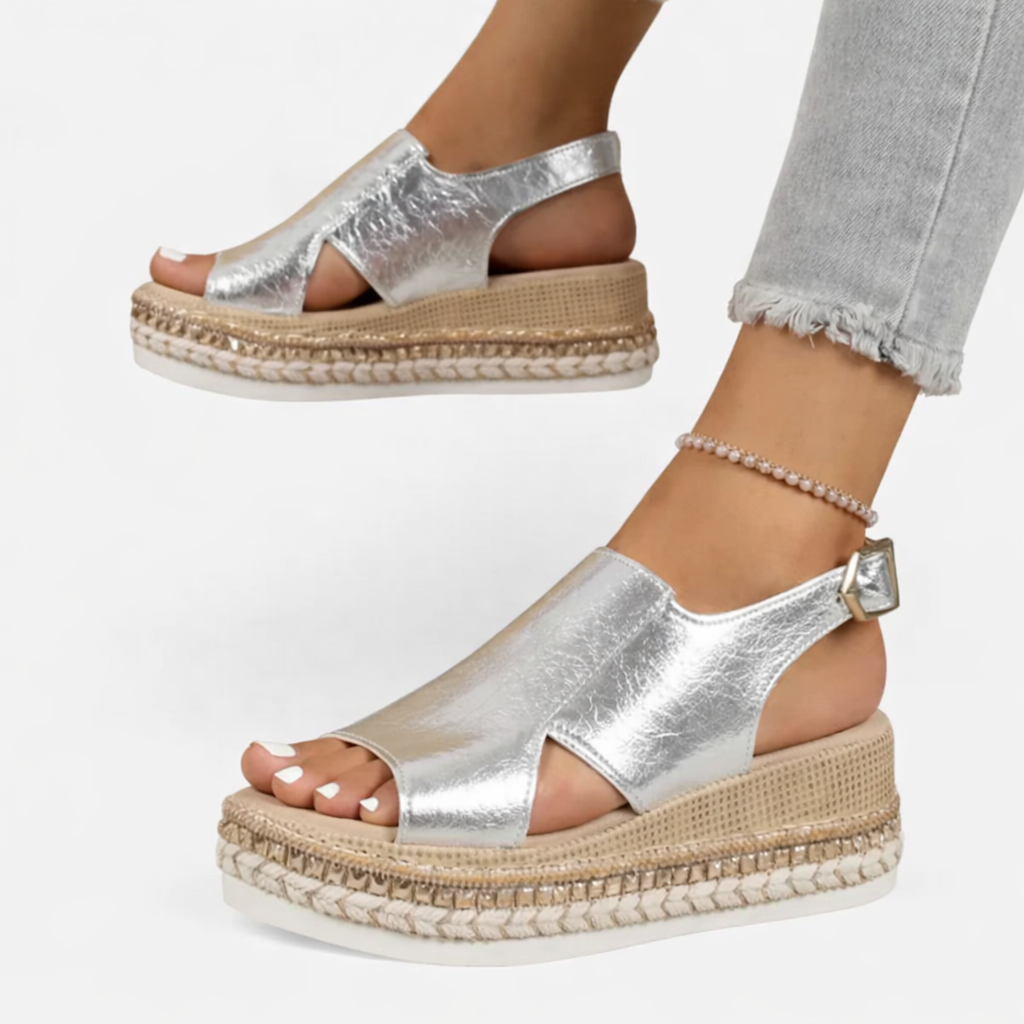 Sommarsandaler | Stödjande Komfort med Metallisk Finish | Lätta och Andningsbara för Vardagsbruk 2