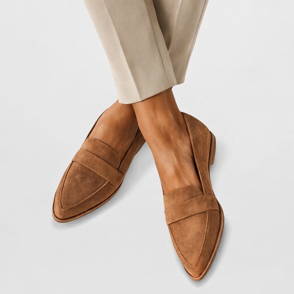 Sophie | Elegant Mjuk Mocka Loafers För Kvinnor 0