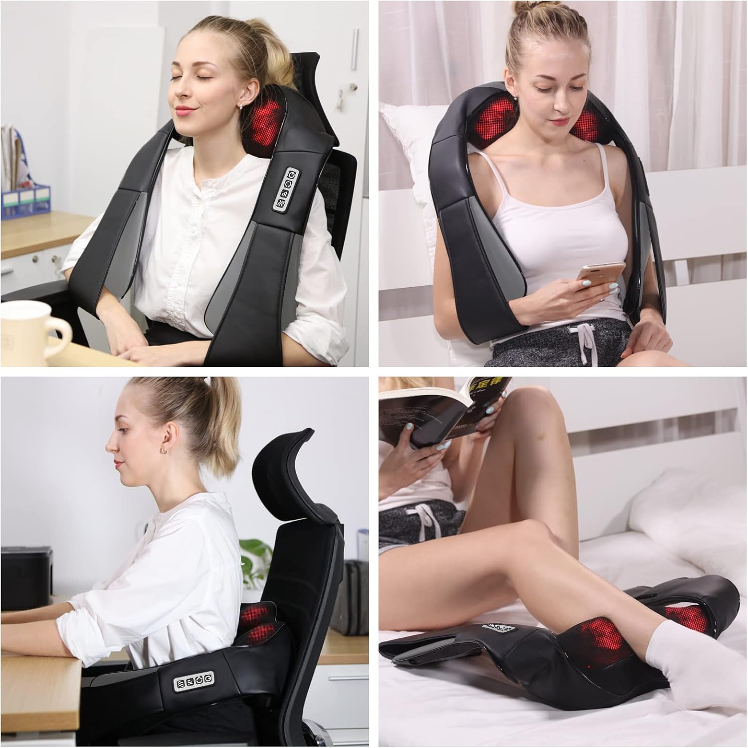 TheroFlex | 3D Deep Tissue Neck & Shoulder Massager with Heat Therapy Ð Portable Design for Ultimate Relaxation 3