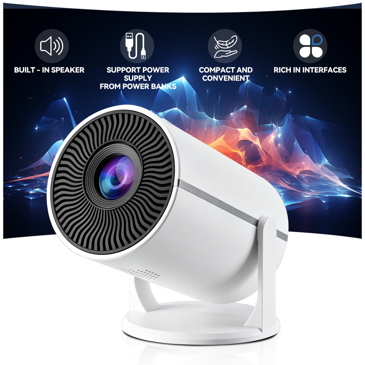 FlexPro | Mini Projector | Compact Mini Projector with 3000 Lumen Brightness | Portable Design for Indoor and Outdoor Use